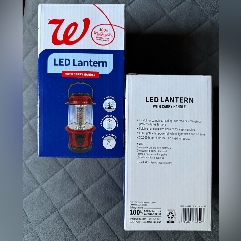 LED Camping Lantern Red with carry handle 🆕 1 count - Picture 2 of 4